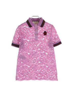 Gucci Polo Shirt Lace Short Sleeve Pink